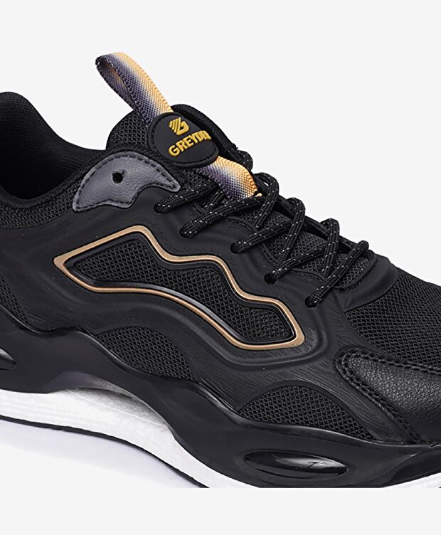 Erkek Siyah Sarı Spor Ayakkabı - 5