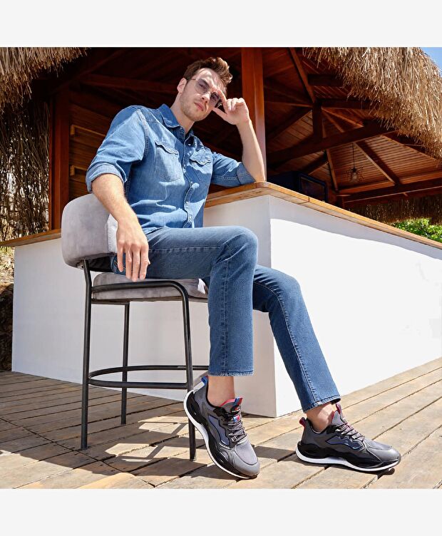 Erkek Koyu Gri Saks Spor Ayakkabı - 8