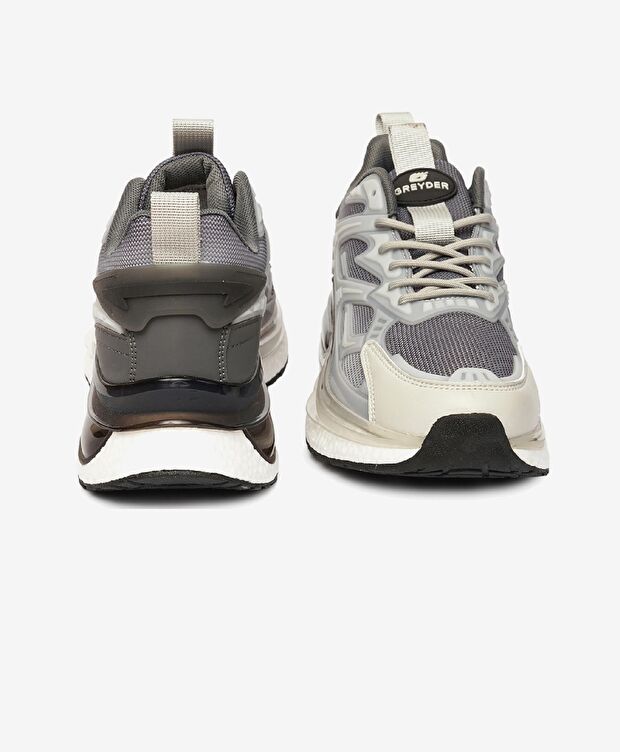 Erkek Açık Gri Koyu Gri Hakiki Deri Spor Ayakkabı - 7