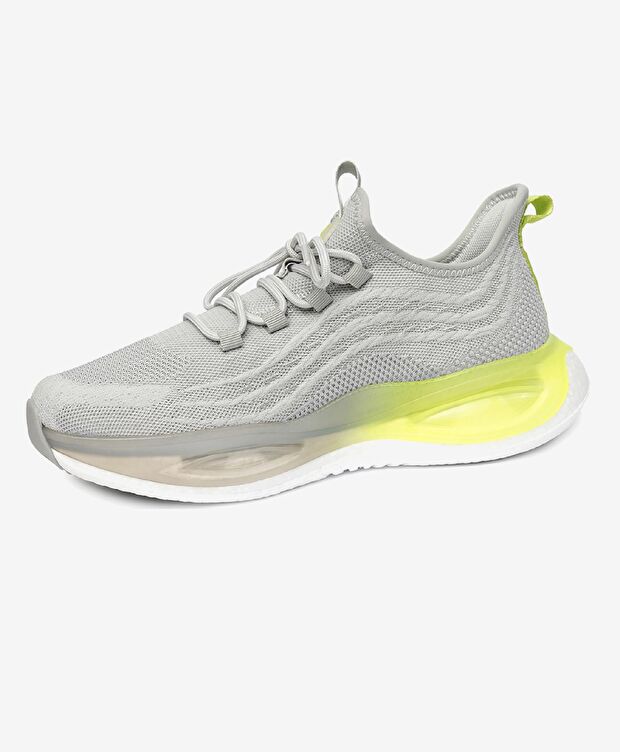 Erkek Açık Gri Limon Yeşili Spor Ayakkabı - 3