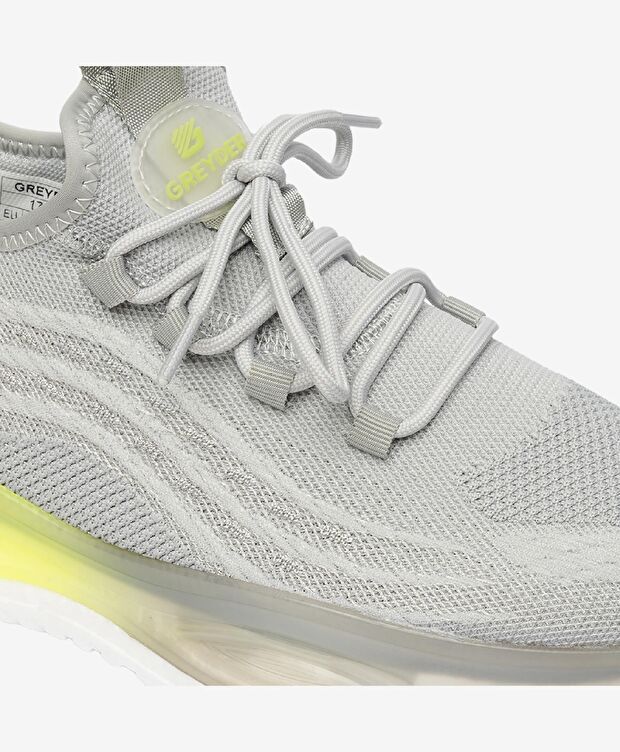 Erkek Açık Gri Limon Yeşili Spor Ayakkabı - 5