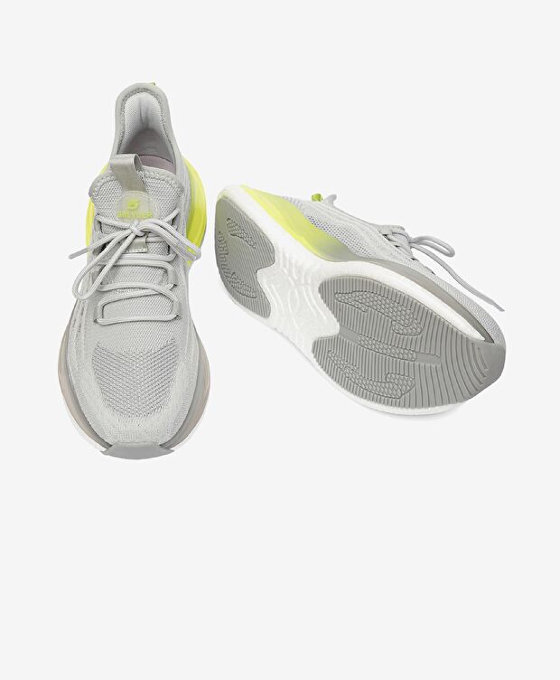 Erkek Açık Gri Limon Yeşili Spor Ayakkabı - 6