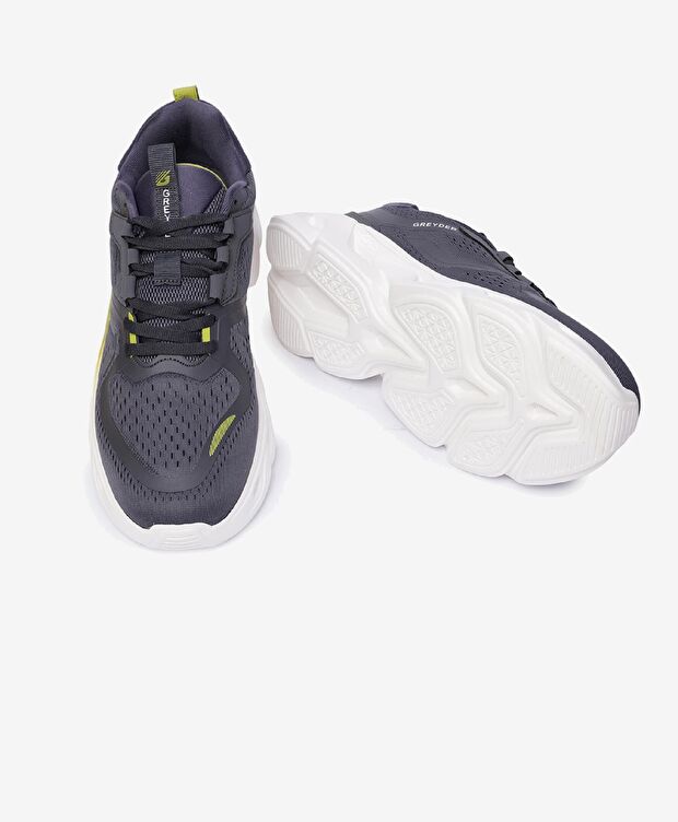 Erkek Koyu Gri Limon Yeşili Spor Ayakkabı - 6