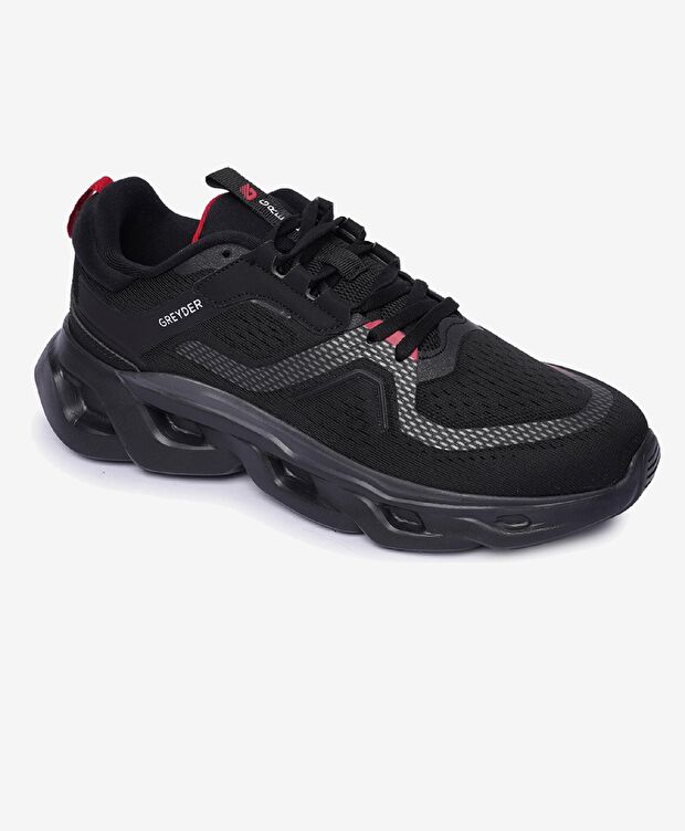Erkek Siyah Kırmızı Spor Ayakkabı - 2