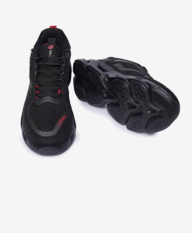 Erkek Siyah Kırmızı Spor Ayakkabı - 6