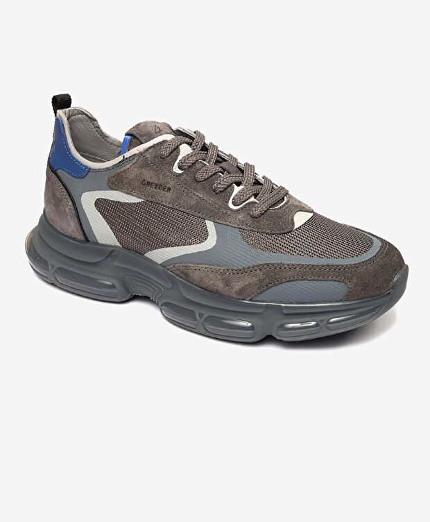 Erkek Koyu Gri Hakiki Deri Spor Ayakkabı - 2