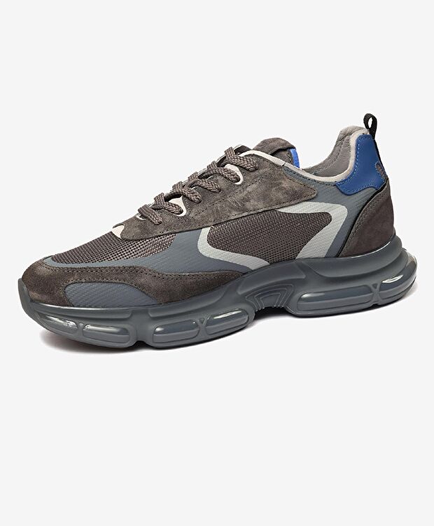 Erkek Koyu Gri Hakiki Deri Spor Ayakkabı - 3