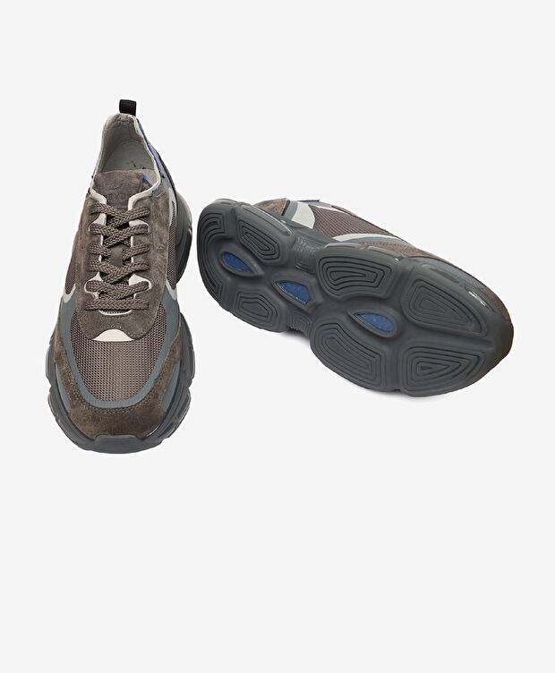 Erkek Koyu Gri Hakiki Deri Spor Ayakkabı - 5