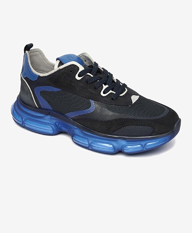 Erkek Açık Lacivert Hakiki Deri Spor Ayakkabı - 2