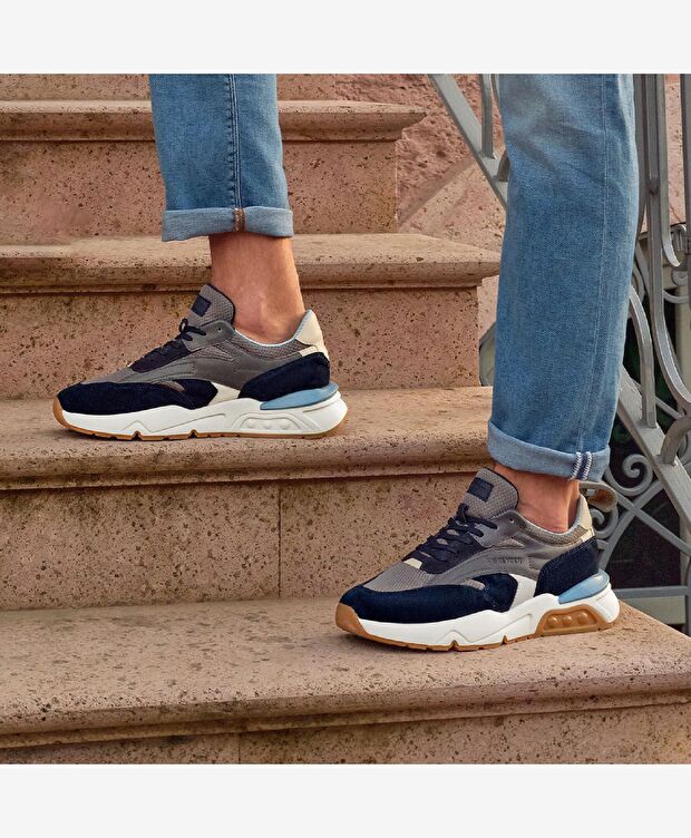 Erkek Lacivert Hakiki Deri Spor Ayakkabı - 9