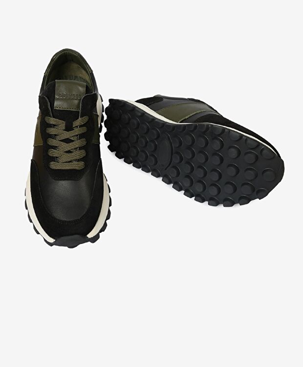 Erkek Siyah Hakiki Deri Spor Ayakkabı - 6