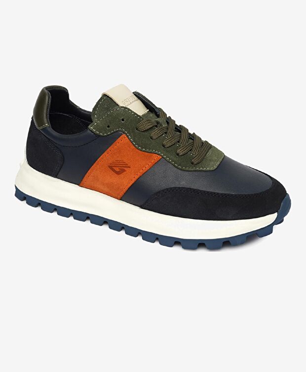 Erkek Açık Lacivert Kiremit Hakiki Deri Spor Ayakkabı - 2