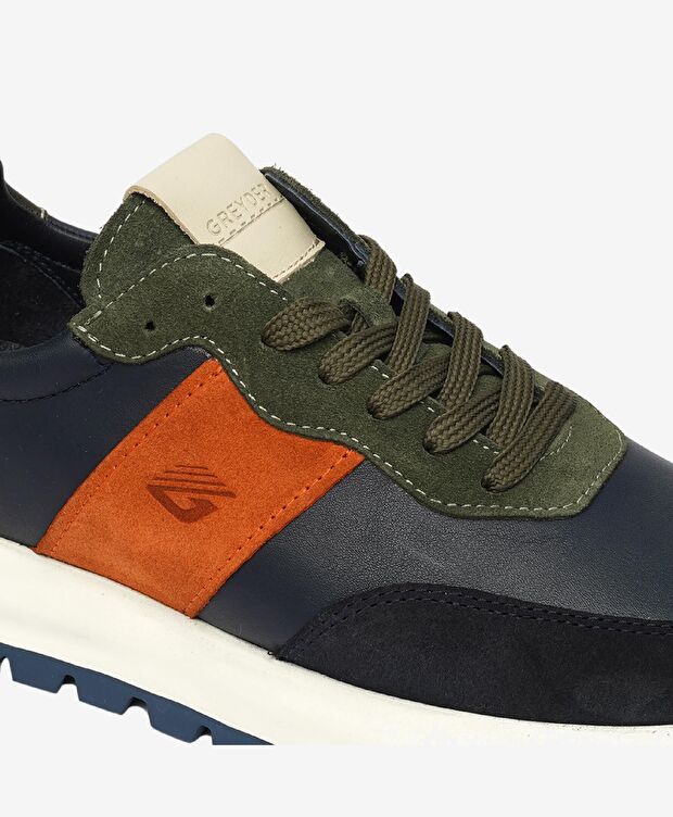 Erkek Açık Lacivert Kiremit Hakiki Deri Spor Ayakkabı - 5