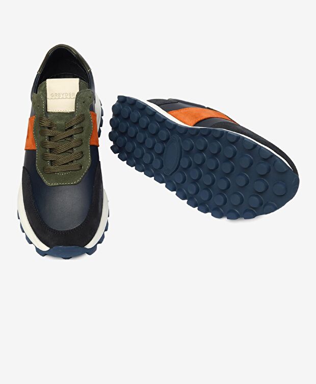 Erkek Açık Lacivert Kiremit Hakiki Deri Spor Ayakkabı - 6