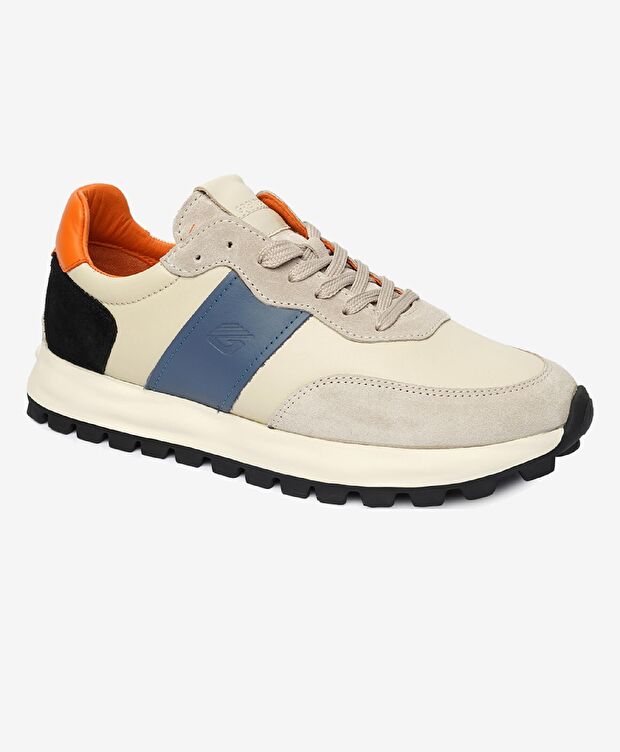 Erkek Açık Vizon İndigo Hakiki Deri Spor Ayakkabı - 2