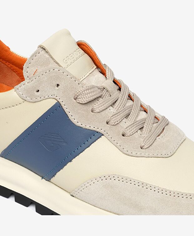 Erkek Açık Vizon İndigo Hakiki Deri Spor Ayakkabı - 5