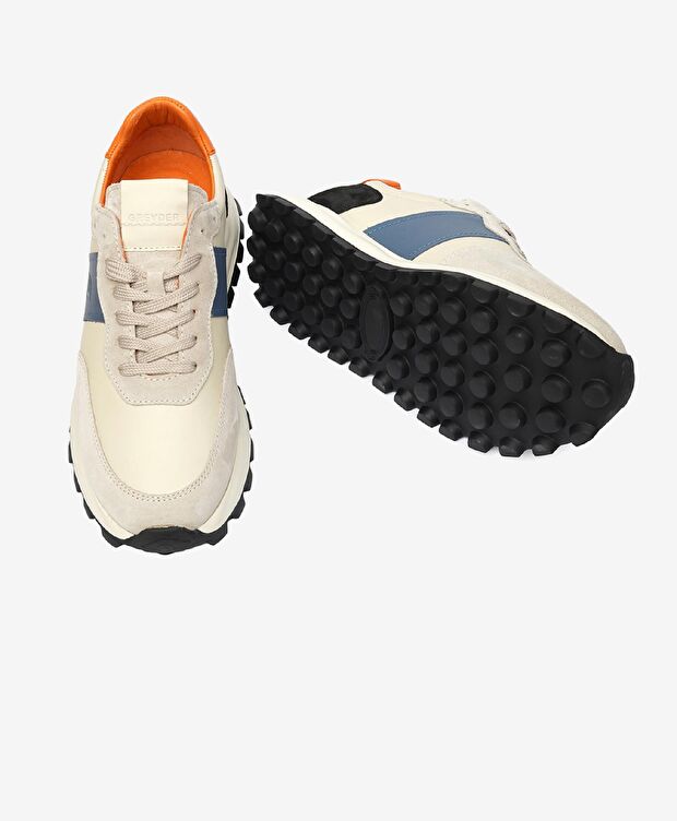 Erkek Açık Vizon İndigo Hakiki Deri Spor Ayakkabı - 6