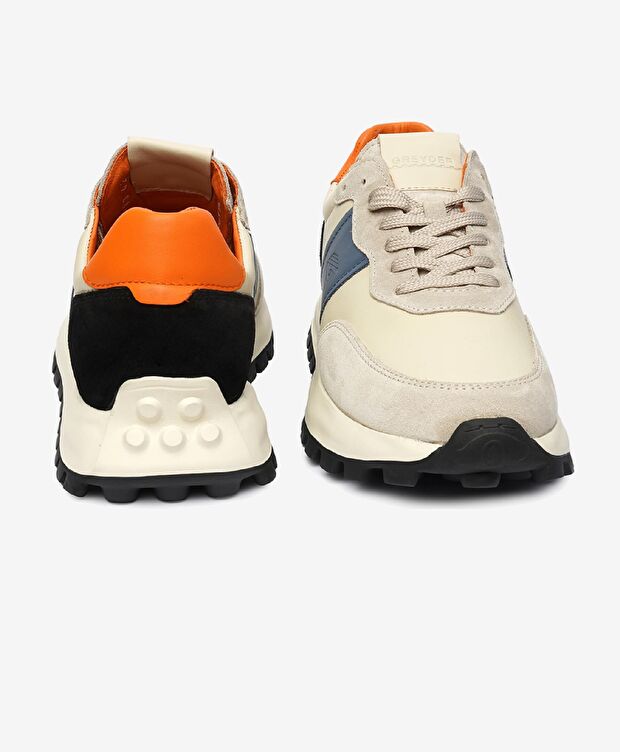 Erkek Açık Vizon İndigo Hakiki Deri Spor Ayakkabı - 7