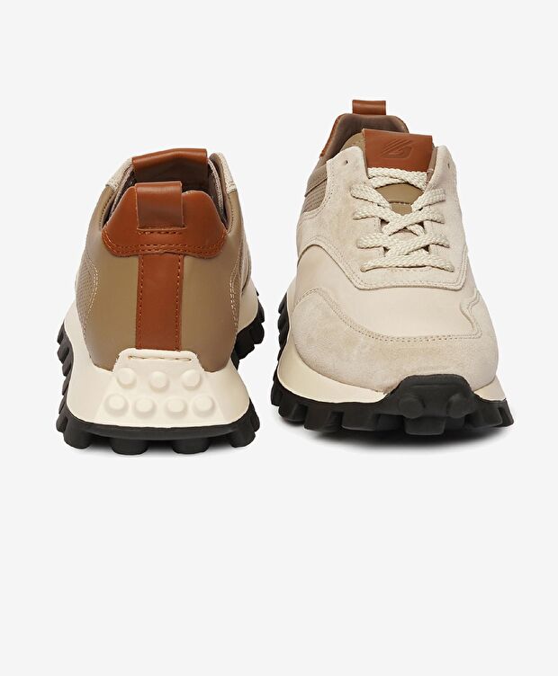 Erkek Açık Vizon Hakiki Deri Spor Ayakkabı - 7