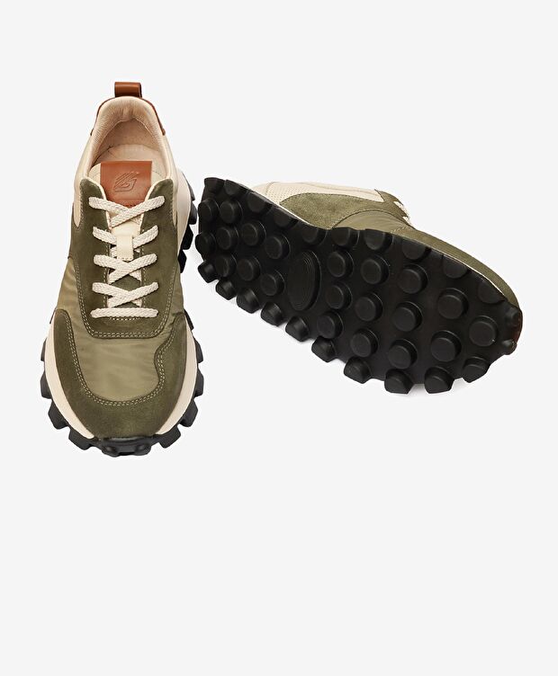 Erkek Haki Ekru Hakiki Deri Spor Ayakkabı - 7