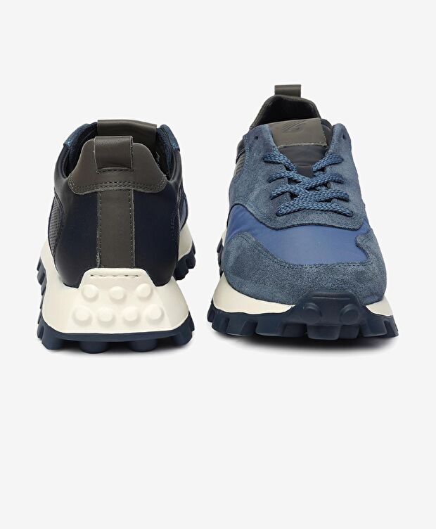 Erkek İndigo Lacivert Hakiki Deri Spor Ayakkabı - 7