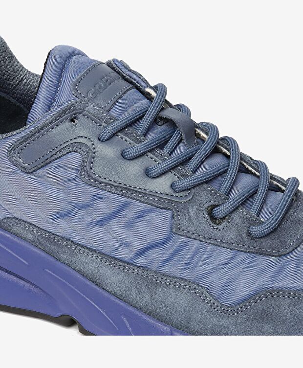 Erkek İndigo Hakiki Deri Spor Ayakkabı - 5