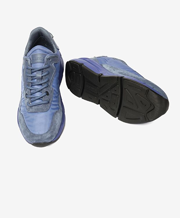 Erkek İndigo Hakiki Deri Spor Ayakkabı - 6