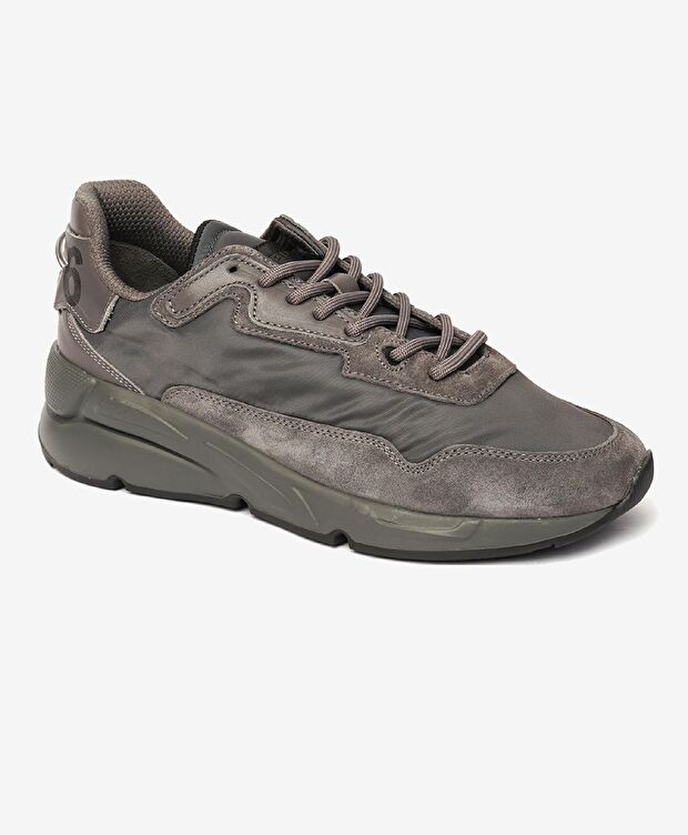 Erkek Koyu Gri Hakiki Deri Spor Ayakkabı - 2