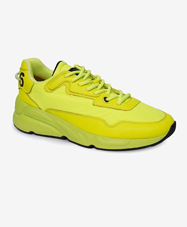 Erkek Neon Sarı Spor Ayakkabı - 1