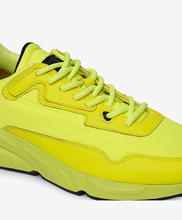 Erkek Neon Sarı Spor Ayakkabı - 5