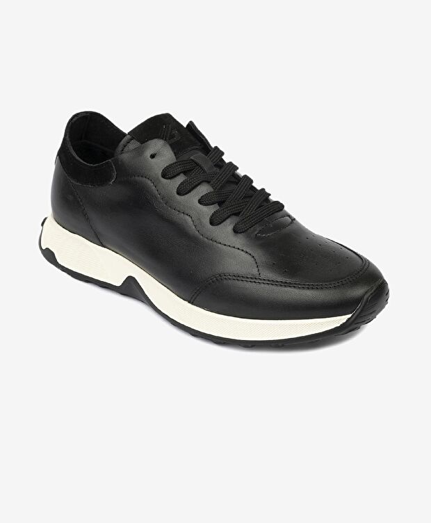 Erkek Siyah Hakiki Deri Spor Ayakkabı - 2