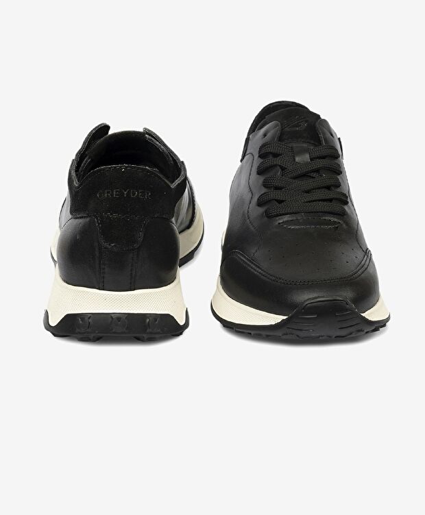 Erkek Siyah Hakiki Deri Spor Ayakkabı - 7