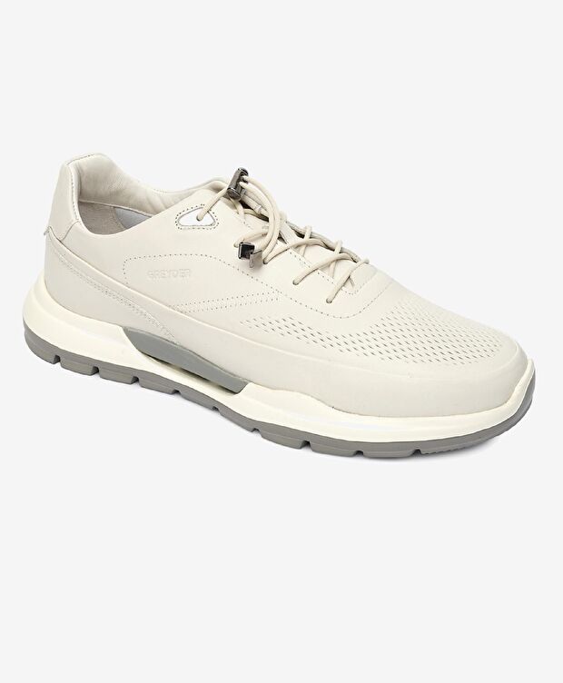 Erkek Kirli Beyaz Hakiki Deri Spor Ayakkabı - 2