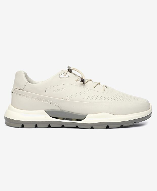 Erkek Kirli Beyaz Hakiki Deri Spor Ayakkabı - 1