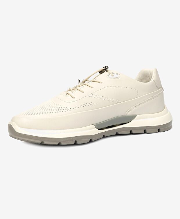 Erkek Kirli Beyaz Hakiki Deri Spor Ayakkabı - 3