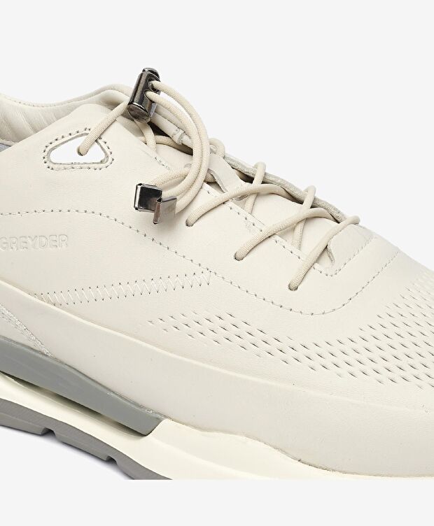 Erkek Kirli Beyaz Hakiki Deri Spor Ayakkabı - 5