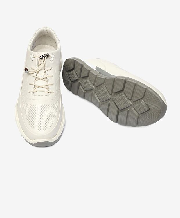 Erkek Kirli Beyaz Hakiki Deri Spor Ayakkabı - 6