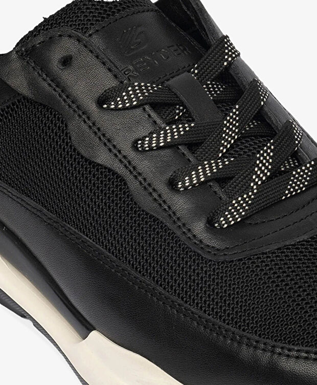 Erkek Siyah Hakiki Deri Spor Ayakkabı - 5