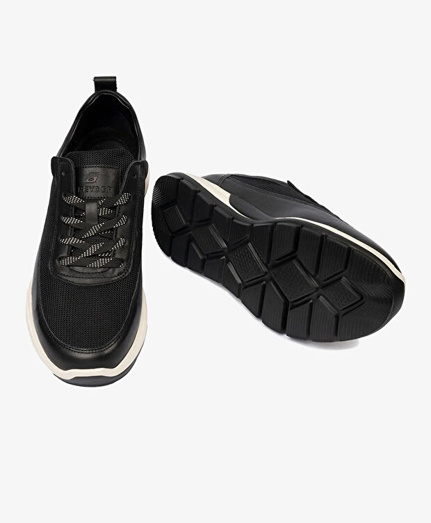 Erkek Siyah Hakiki Deri Spor Ayakkabı - 6