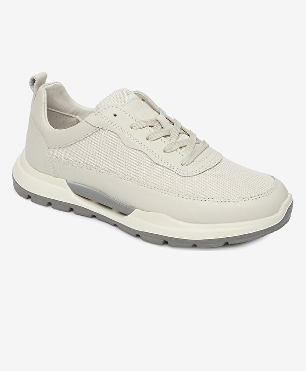 Erkek Kirli Beyaz Hakiki Deri Spor Ayakkabı - 2