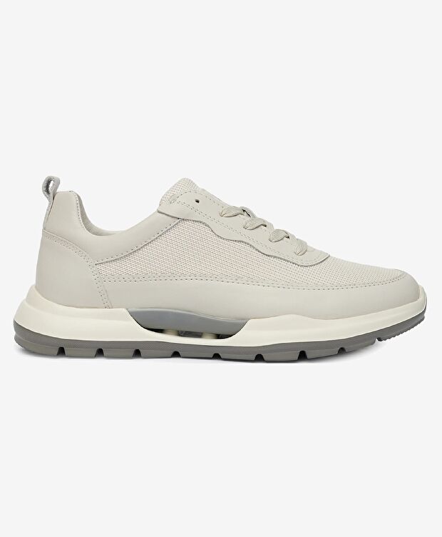 Erkek Kirli Beyaz Hakiki Deri Spor Ayakkabı - 1