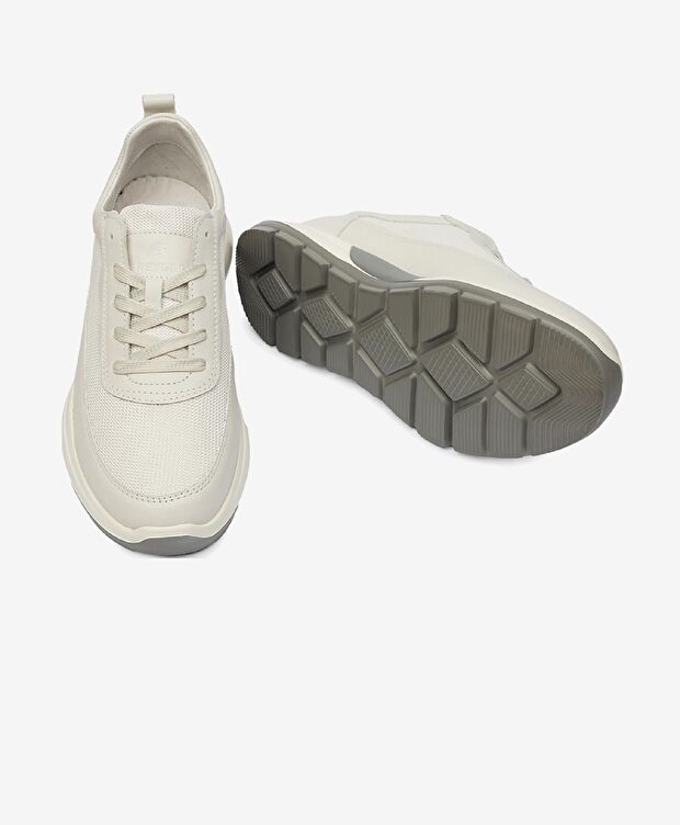 Erkek Kirli Beyaz Hakiki Deri Spor Ayakkabı - 6