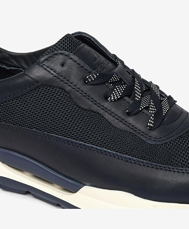 Erkek Lacivert Hakiki Deri Spor Ayakkabı - 5