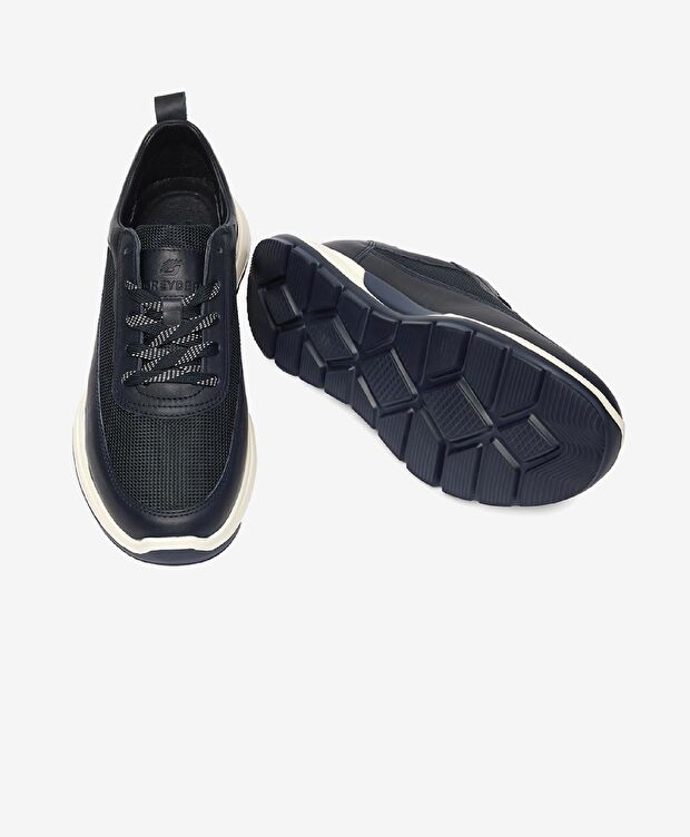 Erkek Lacivert Hakiki Deri Spor Ayakkabı - 6