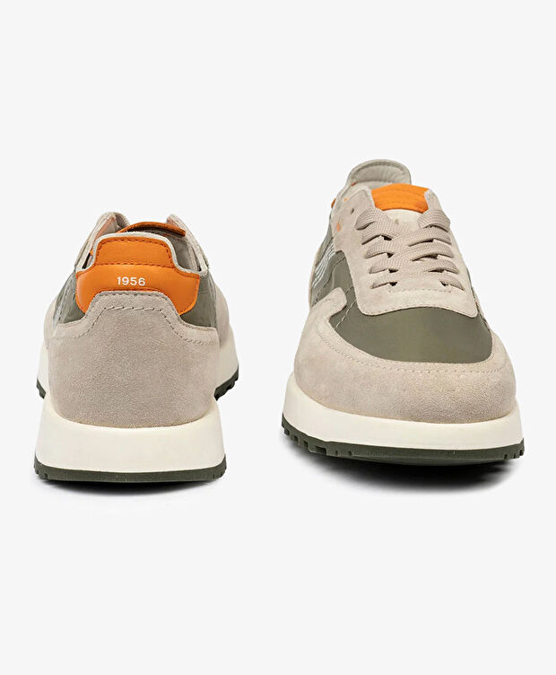 Erkek Vizon Haki Hakiki Deri Spor Ayakkabı - 7