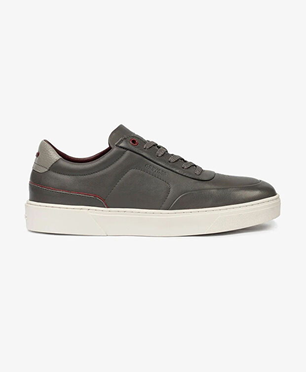 Erkek Antrasit Hakiki Deri Sneaker Ayakkabı - 1