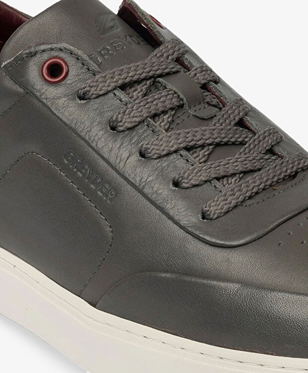 Erkek Antrasit Hakiki Deri Sneaker Ayakkabı - 5