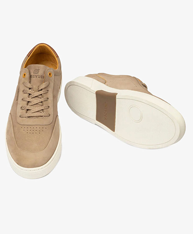 Erkek Vizon Hakiki Deri Sneaker Ayakkabı - 6