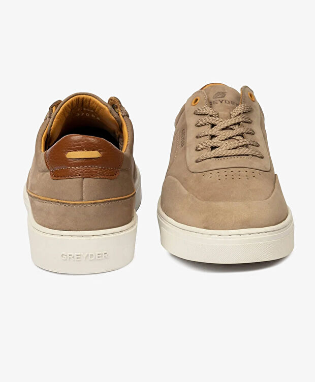 Erkek Vizon Hakiki Deri Sneaker Ayakkabı - 7