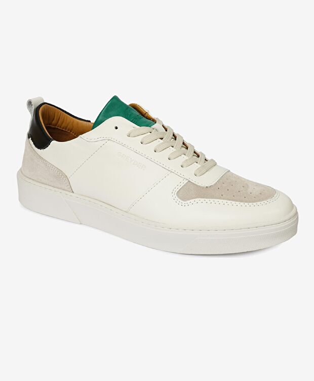Erkek Beyaz Hakiki Deri Sneaker Ayakkabı - 1